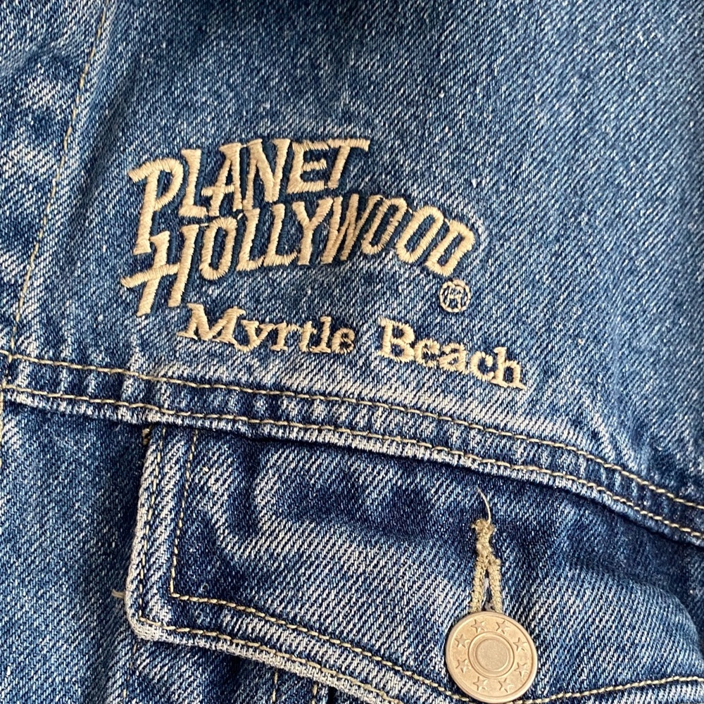 Planet Hollywood Men’s Vintage Blue Denim Jacket from 1998 - Picture 4 of 9